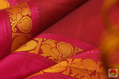 Kanchipuram Silk Saree - Handwoven Pure Silk - Non Zari - PV G 4203 - Archives - Silk Sari - Panjavarnam