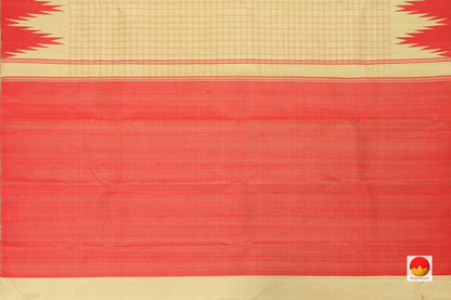 Kanchipuram Silk Saree - Handwoven Pure Silk - Non Zari - PV SRI 1777 - Archives - Silk Sari - Panjavarnam