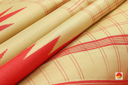Kanchipuram Silk Saree - Handwoven Pure Silk - Non Zari - PV SRI 1777 - Archives - Silk Sari - Panjavarnam