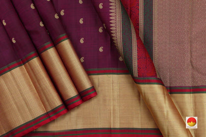 Kanchipuram Silk Saree - Handwoven Pure Silk - Non Zari - PV SRI 1787 - Archives - Silk Sari - Panjavarnam