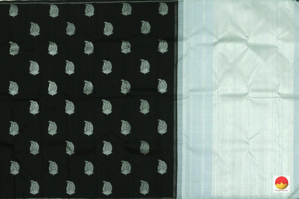 Kanchipuram Silk Saree - Handwoven Pure Silk - Pure Zari - Black & Grey - PV SRI 1487 - Archives - Silk Sari - Panjavarnam