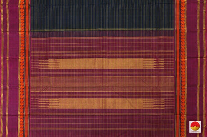 Kanchipuram Silk Saree - Handwoven Pure Silk - Pure Zari - Blue & Magenta - PV J 3378 - Archives - Silk Sari - Panjavarnam