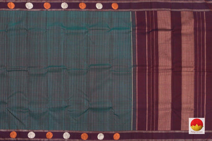 Kanchipuram Silk Saree - Handwoven Pure Silk - Pure Zari - Blue & Maroon - PV G 4276 - Archives - Silk Sari - Panjavarnam