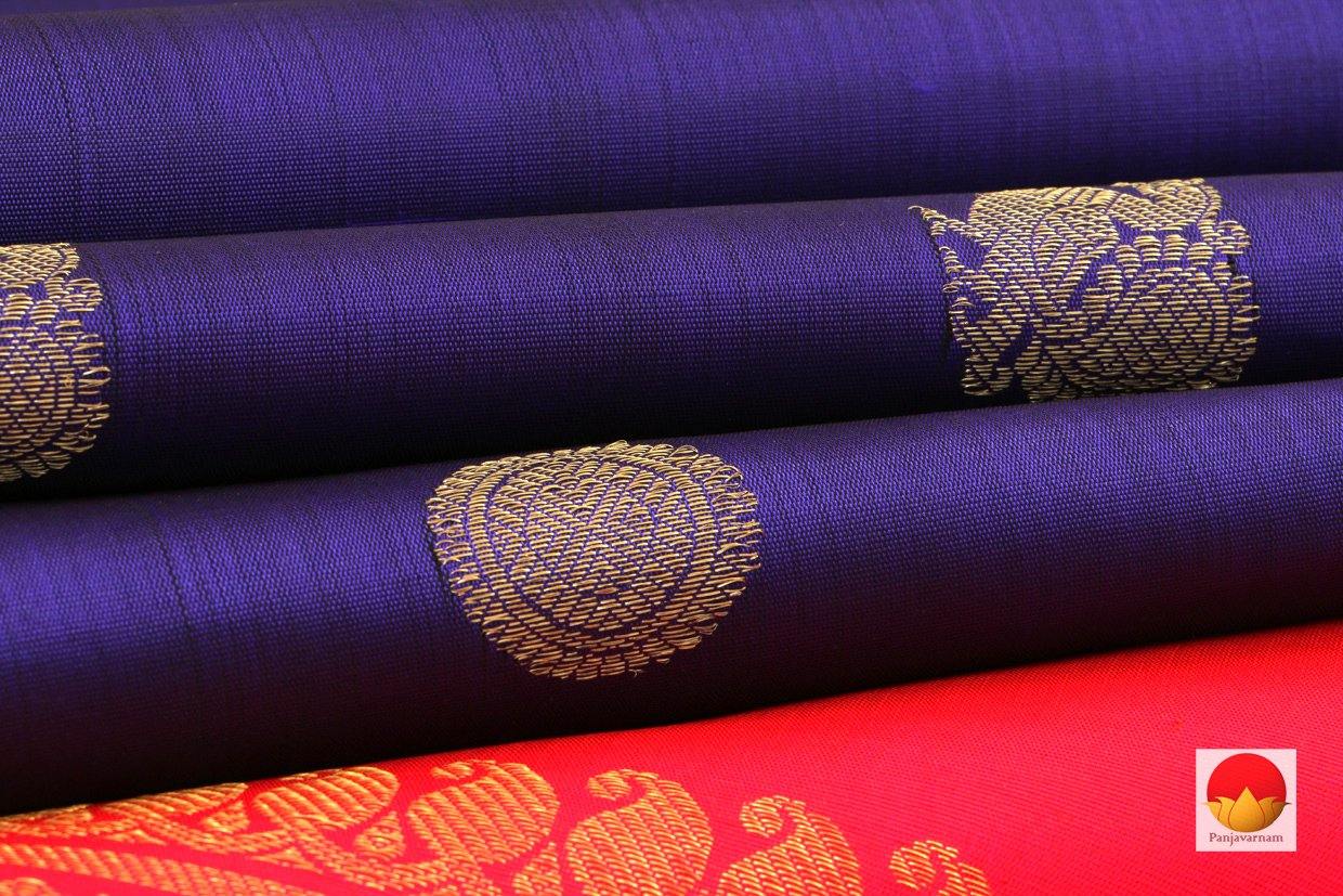 Kanchipuram Silk Saree - Handwoven Pure Silk - Pure Zari - Blue & Pink - PV G 4277 - Archives - Silk Sari - Panjavarnam