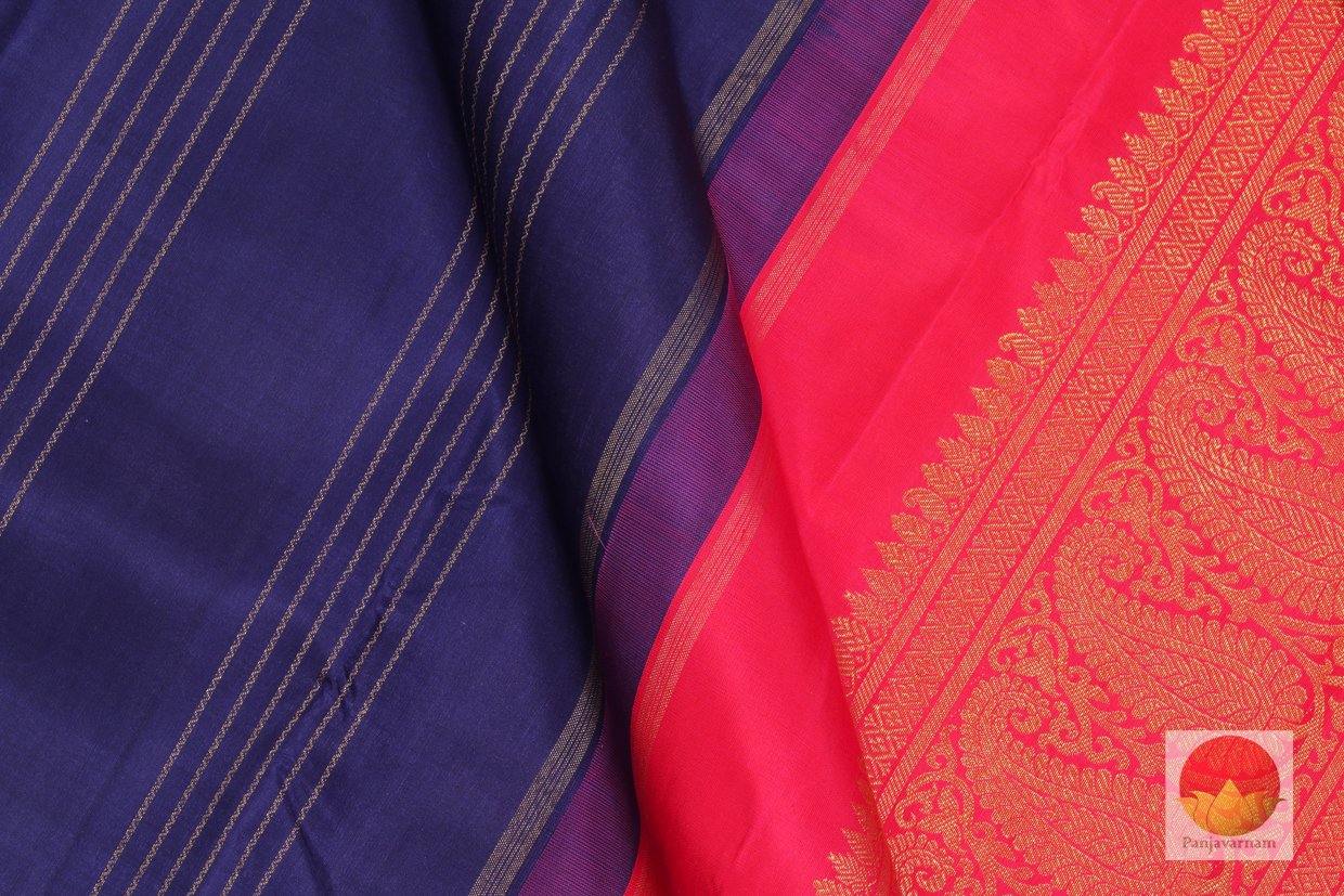 Kanchipuram Silk Saree - Handwoven Pure Silk - Pure Zari - Blue & Pink - PV SRI 1233 - Archives - Silk Sari - Panjavarnam