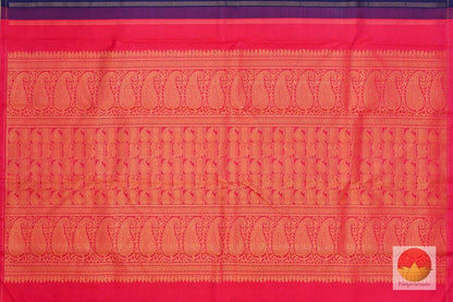 Kanchipuram Silk Saree - Handwoven Pure Silk - Pure Zari - Blue & Pink - PV SRI 1233 - Archives - Silk Sari - Panjavarnam