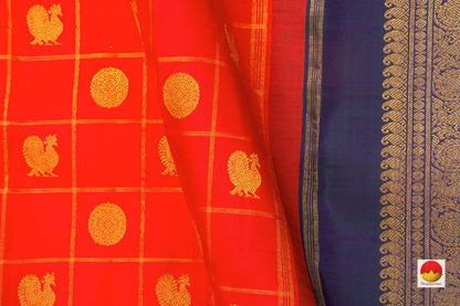 Kanchipuram Silk Saree - Handwoven Pure Silk - Pure Zari - Borderless - PV GTA 08 - Silk Sari - Panjavarnam