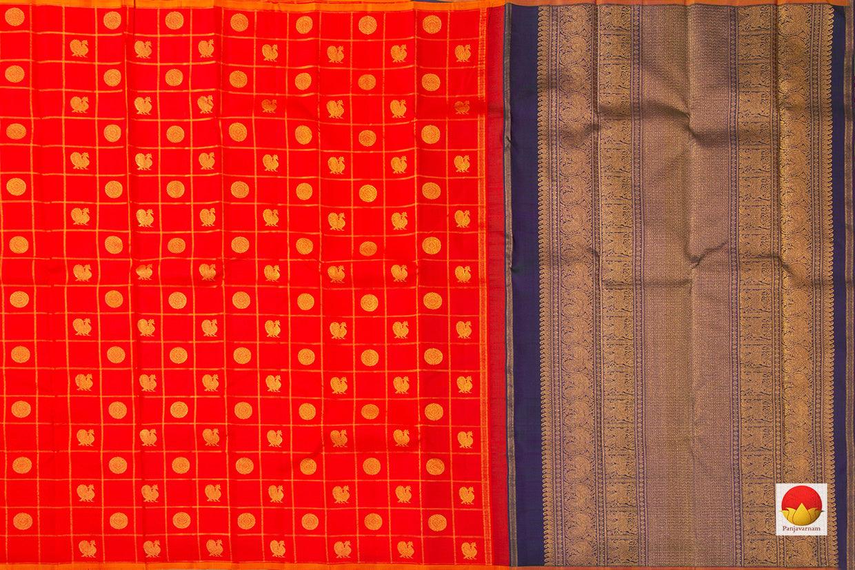 Kanchipuram Silk Saree - Handwoven Pure Silk - Pure Zari - Borderless - PV GTA 08 - Silk Sari - Panjavarnam