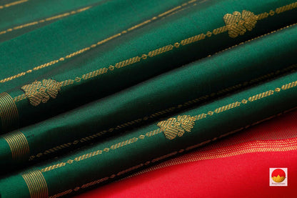 Kanchipuram Silk Saree - Handwoven Pure Silk - Pure Zari - Borderless - PV GTA 24 - Silk Sari - Panjavarnam