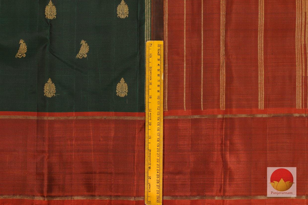 Kanchipuram Silk Saree - Handwoven Pure Silk - Pure Zari - Bottle Green & Maroon - PV SRI 1115 - Archives - Silk Sari - Panjavarnam