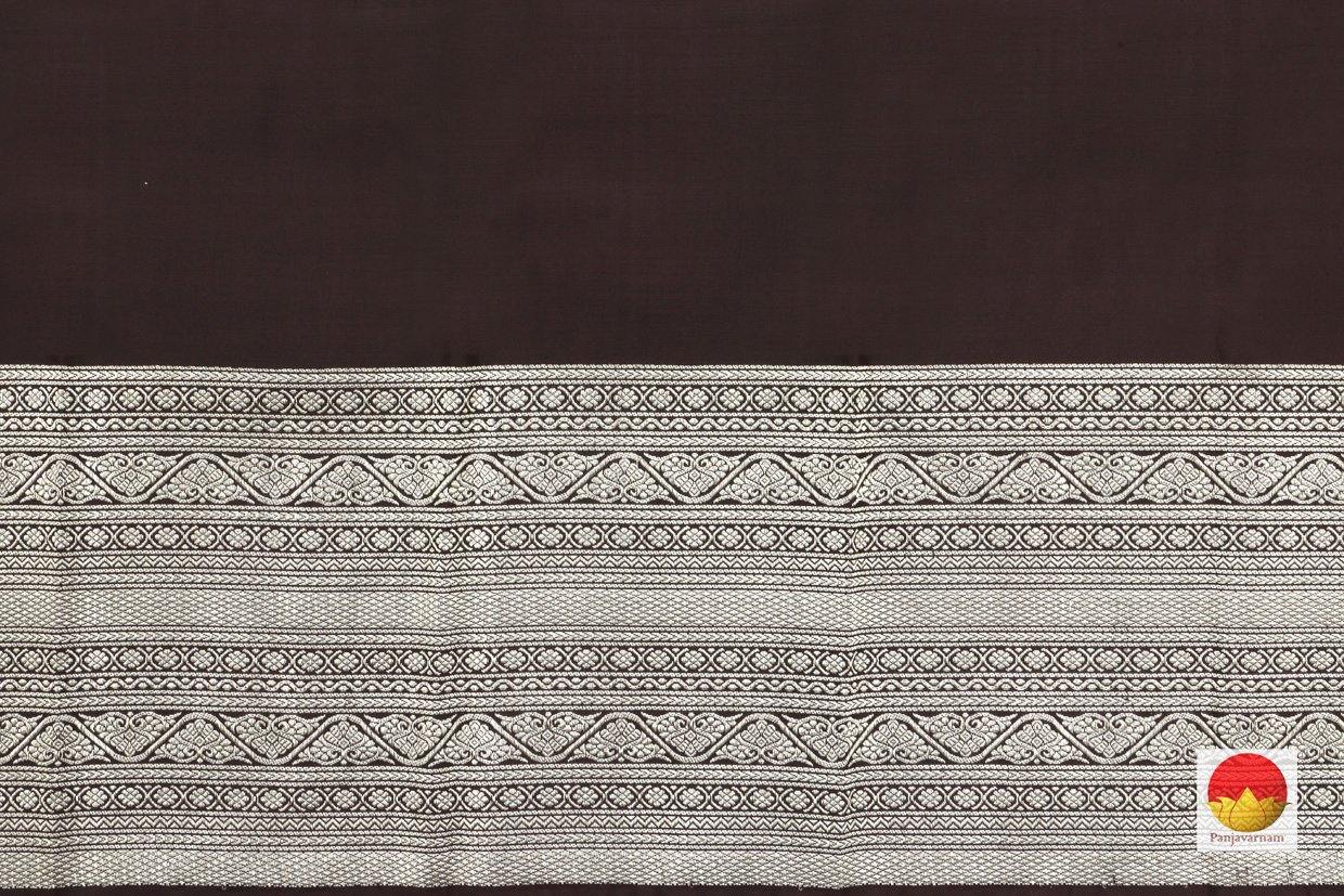 Kanchipuram Silk Saree - Handwoven Pure Silk - Pure Zari - Coffee Brown & Silver - PV BS 108 - Archives - Silk Sari - Panjavarnam
