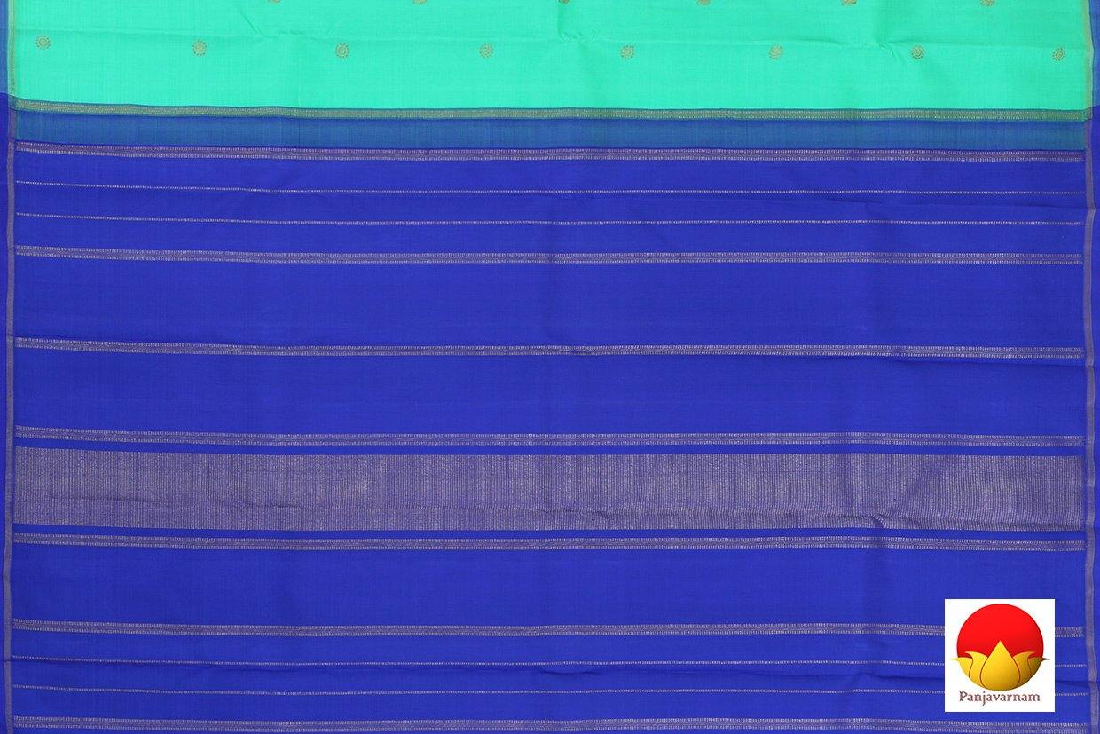Kanchipuram Silk Saree - Handwoven Pure Silk - Pure Zari - Cyan & Royal Blue - PV SRI 1372 - Silk Sari - Panjavarnam