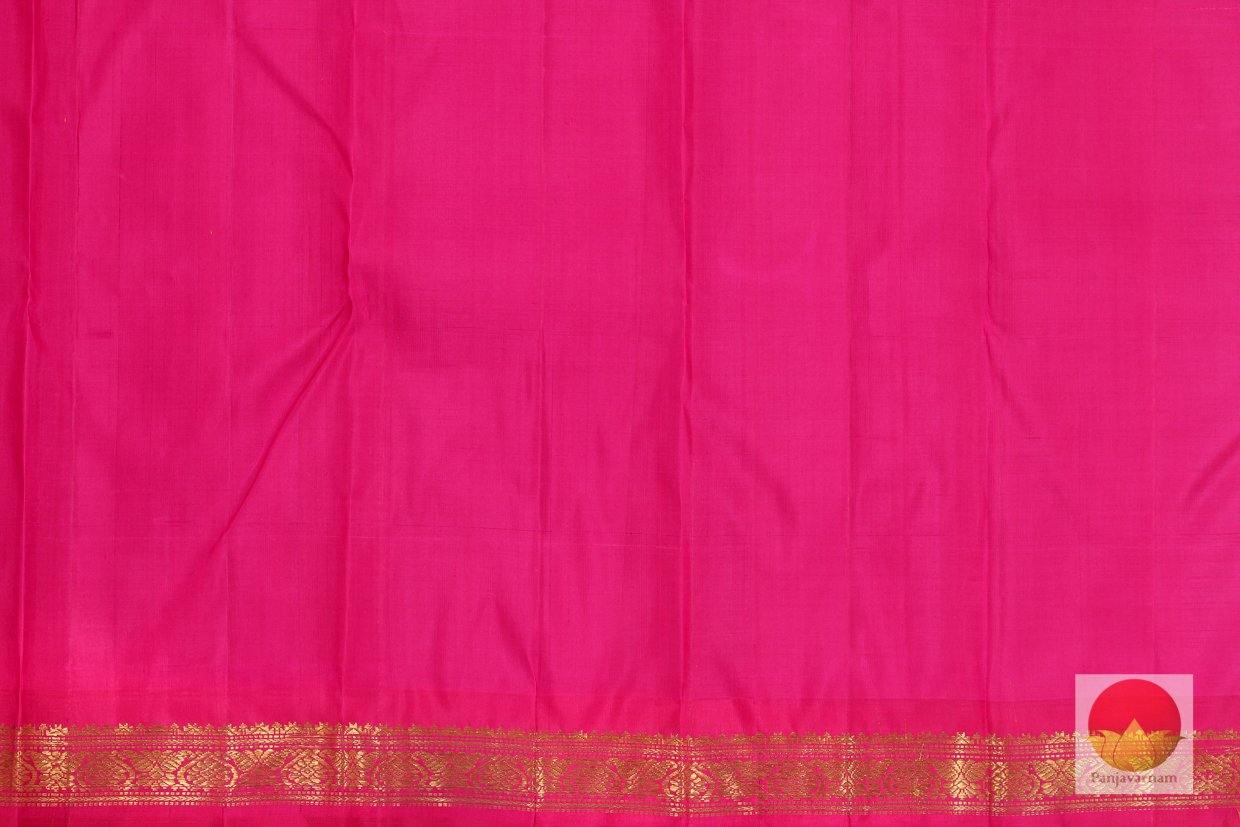 Kanchipuram Silk Saree - Handwoven Pure Silk - Pure Zari - Ganga Jamuna Border - Navy Blue - PV RA 1C - Silk Sari - Panjavarnam