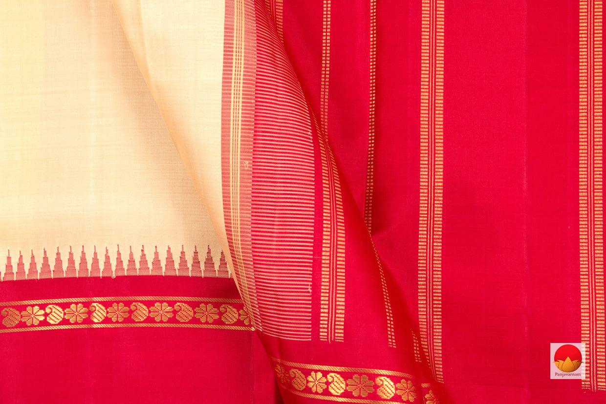 Kanchipuram Silk Saree - Handwoven Pure Silk - Pure Zari - Ganga Jamuna Border - PV G 4292 - Silk Sari - Panjavarnam