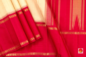 Kanchipuram Silk Saree - Handwoven Pure Silk - Pure Zari - Ganga Jamuna Border - PV G 4292 - Silk Sari - Panjavarnam PV G 4292