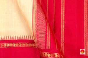 Kanchipuram Silk Saree - Handwoven Pure Silk - Pure Zari - Ganga Jamuna Border - PV G 4292 - Silk Sari - Panjavarnam PV G 4292