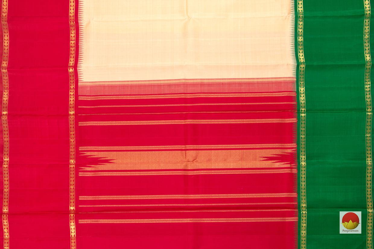 Kanchipuram Silk Saree - Handwoven Pure Silk - Pure Zari - Ganga Jamuna Border - PV G 4292 - Silk Sari - Panjavarnam PV G 4292