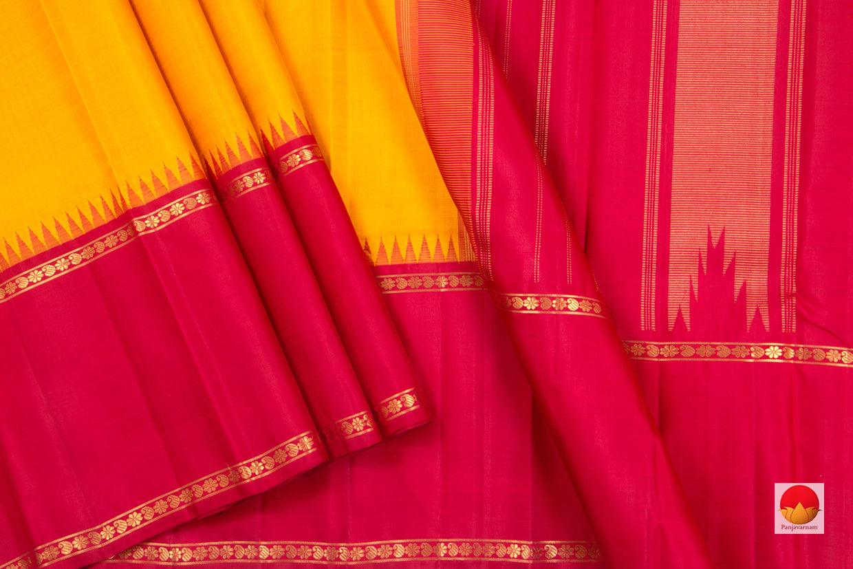 Kanchipuram Silk Saree - Handwoven Pure Silk - Pure Zari - Ganga Jamuna Border - PV G 4302 - Silk Sari - Panjavarnam