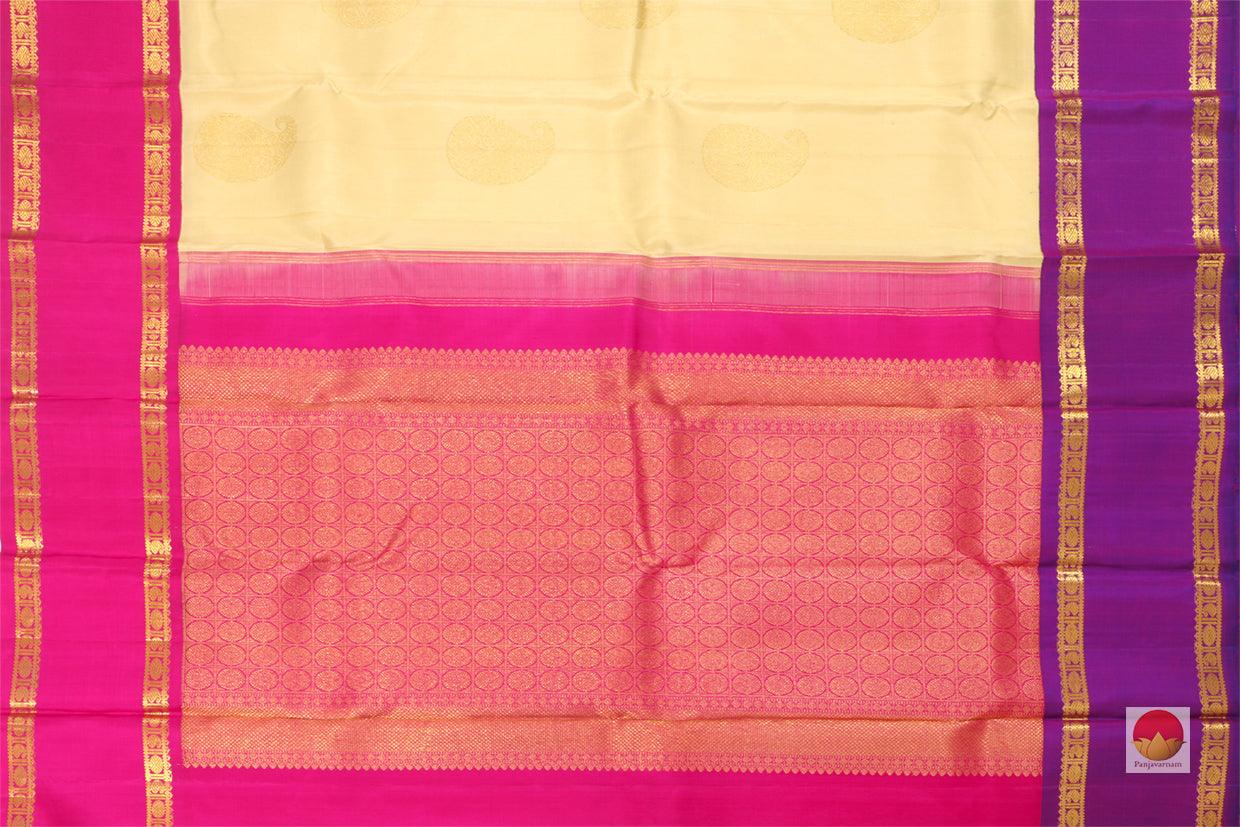 Kanchipuram Silk Saree - Handwoven Pure Silk - Pure Zari - Ganga Jamuna Border - PV J 841 - Silk Sari - Panjavarnam PV J 841