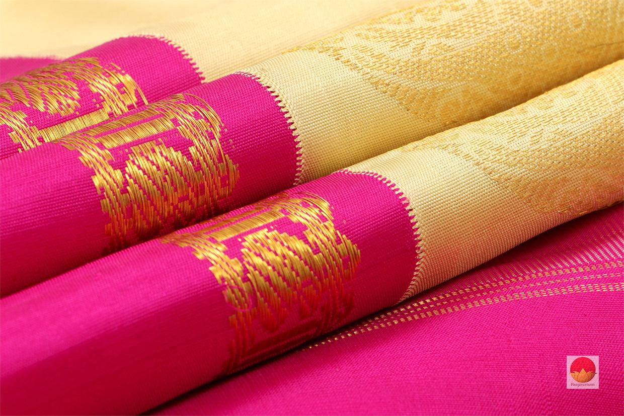 Kanchipuram Silk Saree - Handwoven Pure Silk - Pure Zari - Ganga Jamuna Border - PV J 841 - Silk Sari - Panjavarnam PV J 841