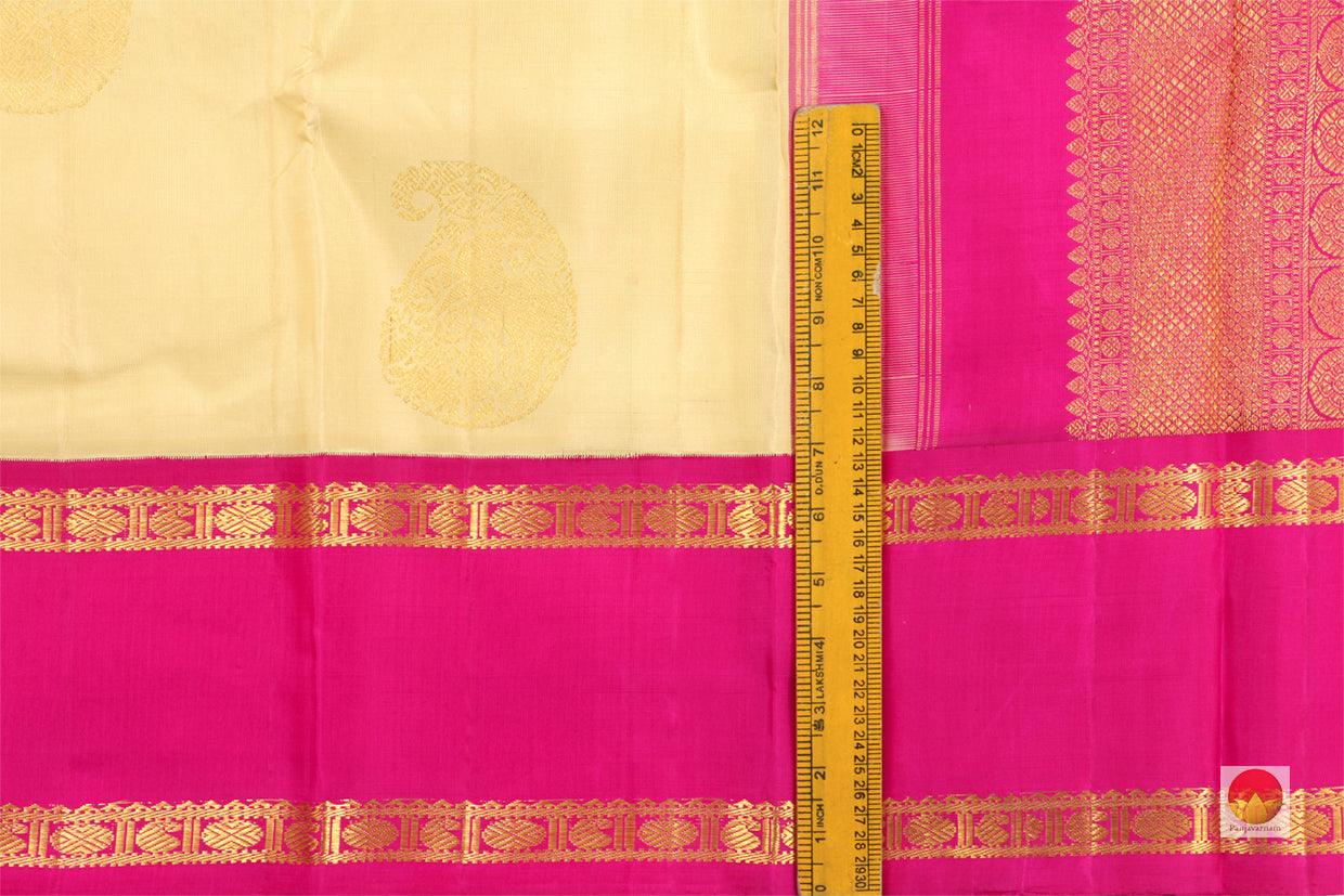 Kanchipuram Silk Saree - Handwoven Pure Silk - Pure Zari - Ganga Jamuna Border - PV J 841 - Silk Sari - Panjavarnam PV J 841