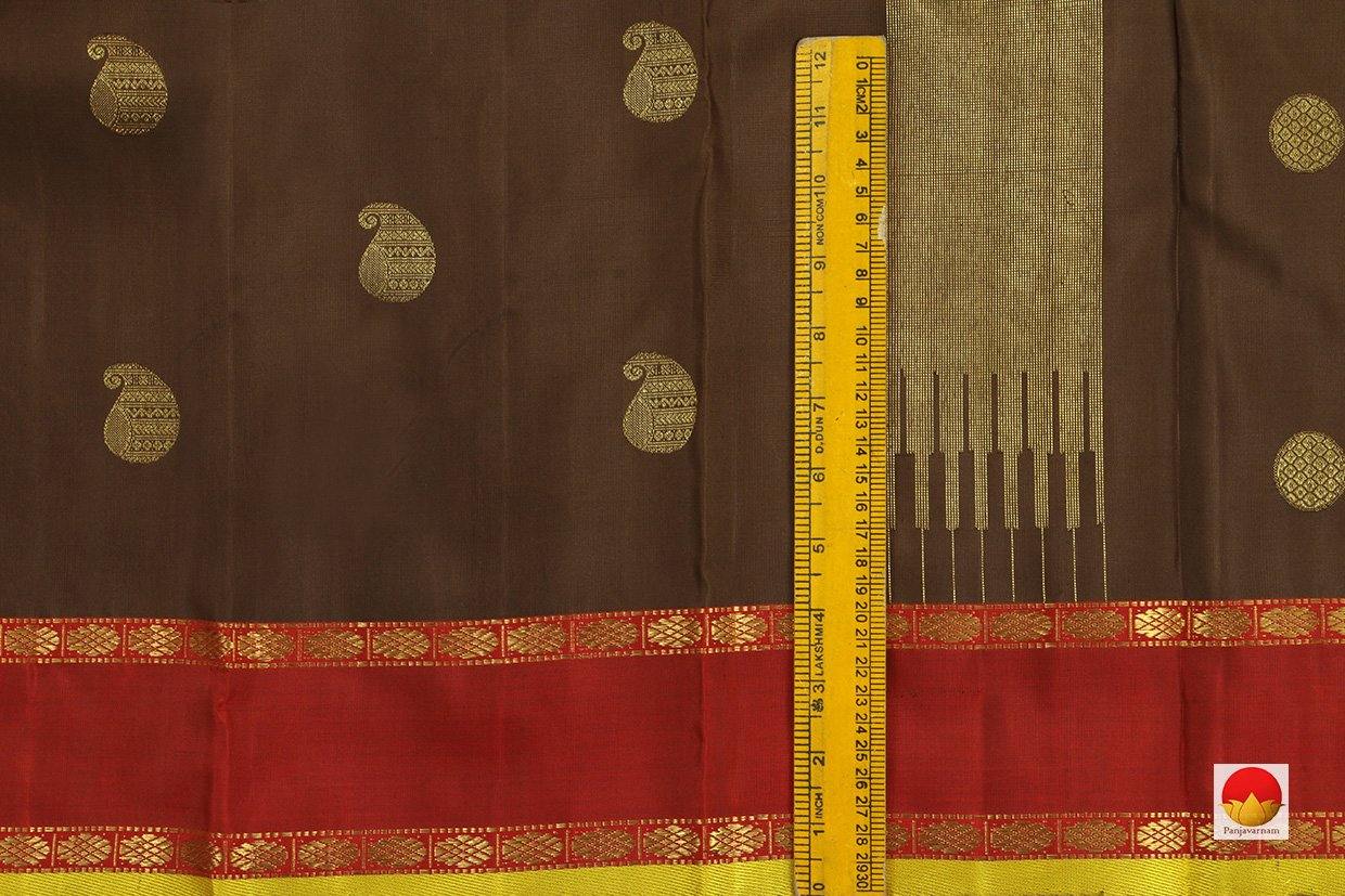 Kanchipuram Silk Saree - Handwoven Pure Silk - Pure Zari - Ganga Jamuna Border - PV SRI 1684 - Silk Sari - Panjavarnam