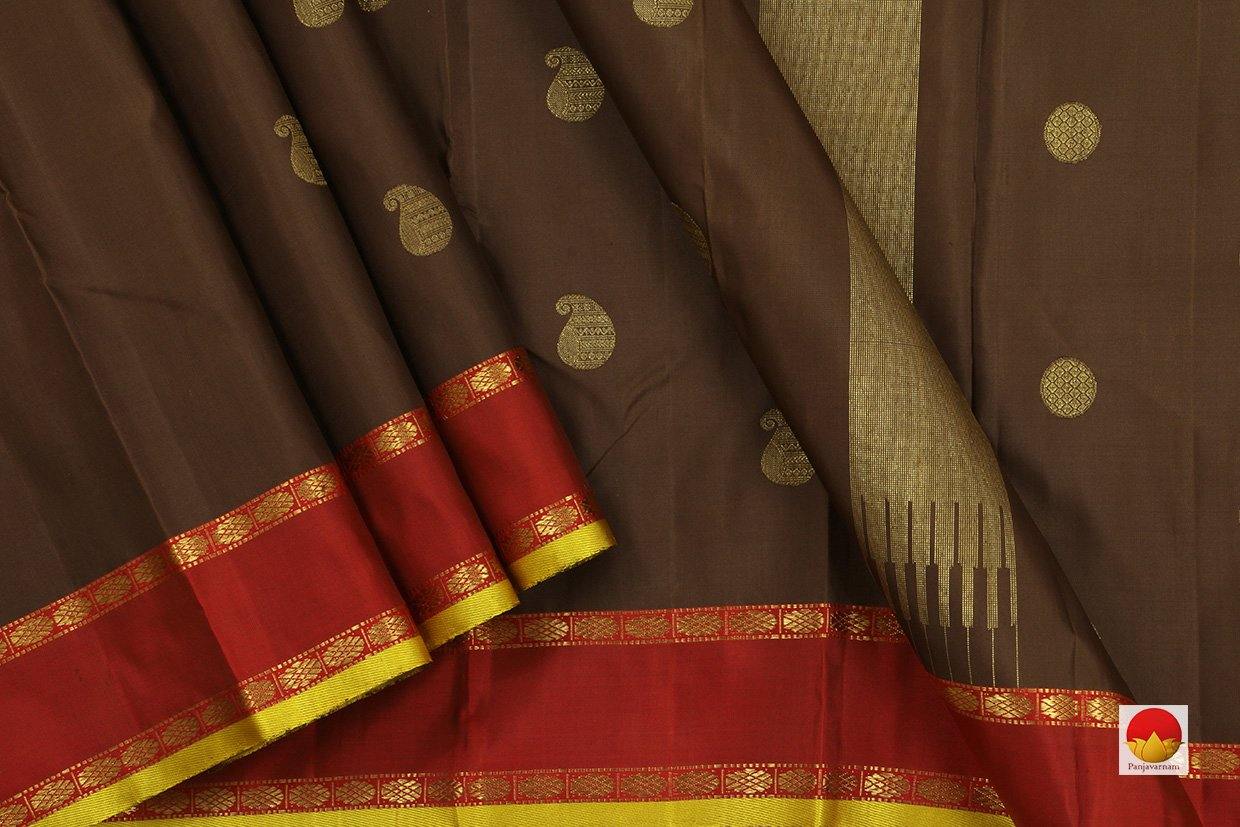 Kanchipuram Silk Saree - Handwoven Pure Silk - Pure Zari - Ganga Jamuna Border - PV SRI 1684 - Silk Sari - Panjavarnam PV SRI 1684