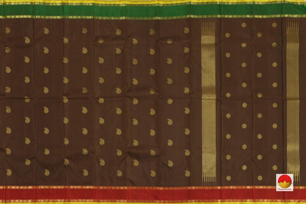 Kanchipuram Silk Saree - Handwoven Pure Silk - Pure Zari - Ganga Jamuna Border - PV SRI 1684 - Silk Sari - Panjavarnam PV SRI 1684