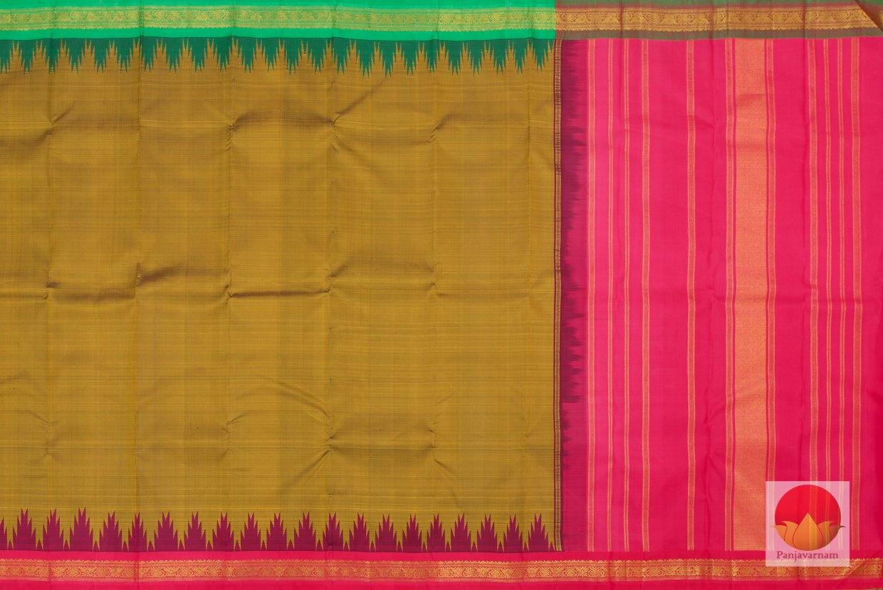 Kanchipuram Silk Saree - Handwoven Pure Silk - Pure Zari - Ganga Jamuna Temple Border - PV RA 1 A - Archives - Silk Sari - Panjavarnam