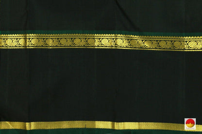 Kanchipuram Silk Saree - Handwoven Pure Silk - Pure Zari - Green & Black - PV J 3053 - Archives - Silk Sari - Panjavarnam