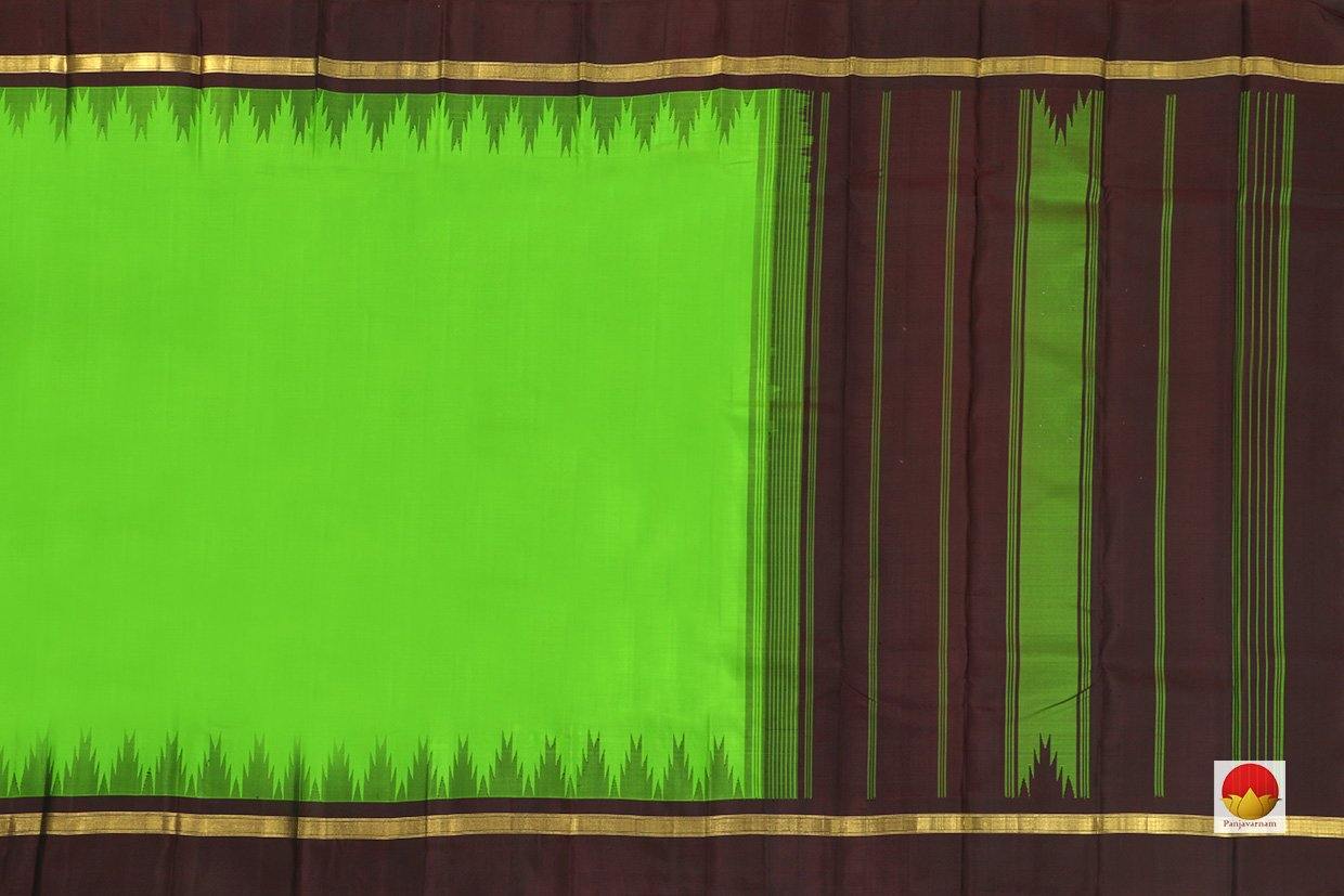 Kanchipuram Silk Saree - Handwoven Pure Silk - Pure Zari - Green & Brown - PV SH NZ 209 - Archives - Silk Sari - Panjavarnam