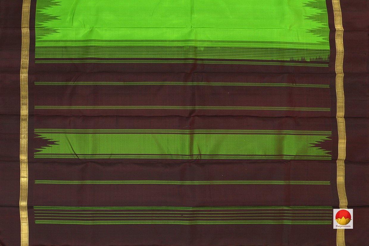 Kanchipuram Silk Saree - Handwoven Pure Silk - Pure Zari - Green & Brown - PV SH NZ 209 - Archives - Silk Sari - Panjavarnam