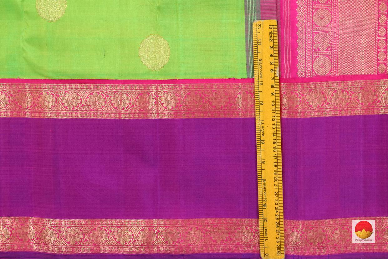Kanchipuram Silk Saree - Handwoven Pure Silk - Pure Zari - Green & Magenta - PV SRI 2 - Archives - Silk Sari - Panjavarnam