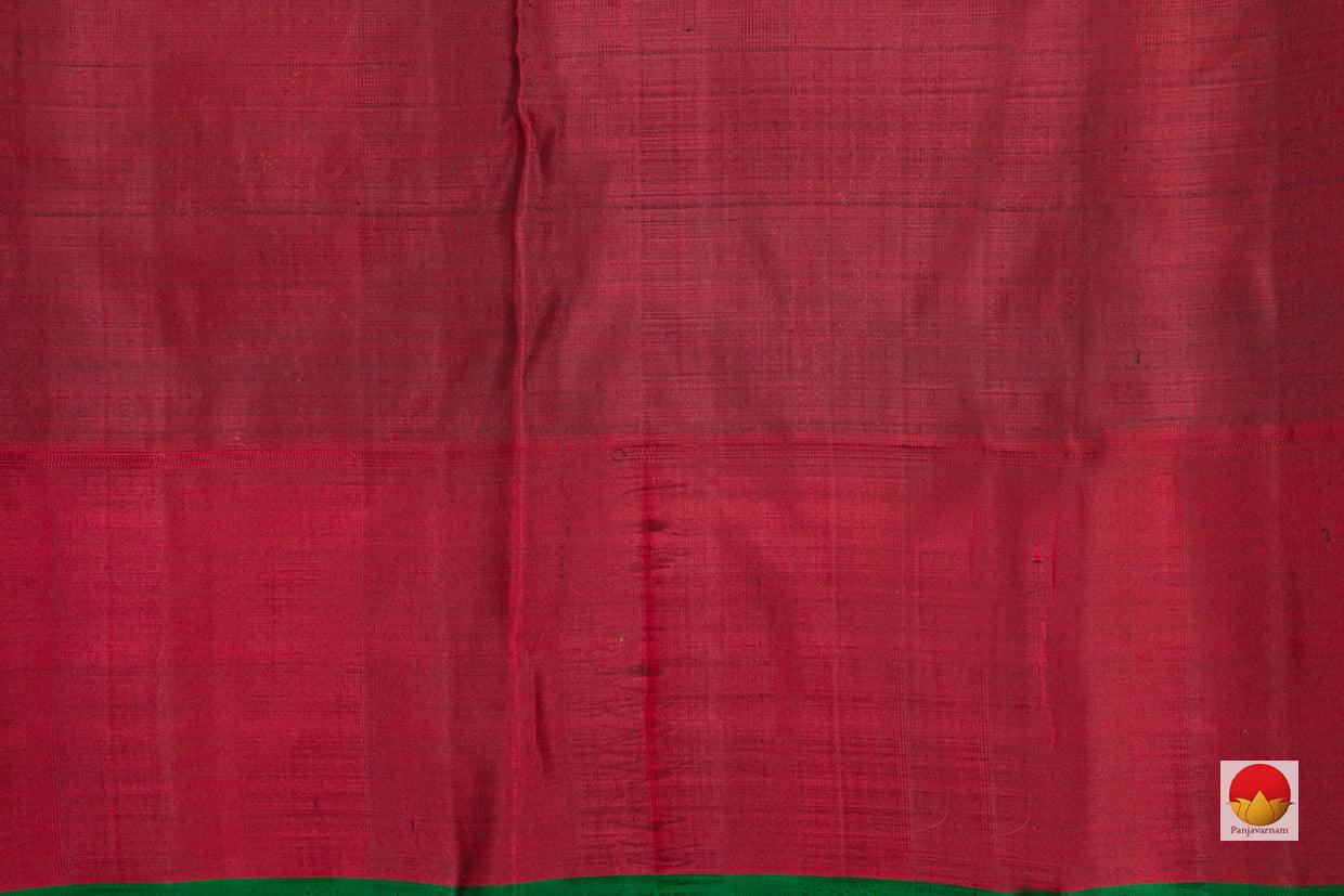 Kanchipuram Silk Saree - Handwoven Pure Silk - Pure Zari - Green & Maroon - PV G 4303 - Silk Sari - Panjavarnam