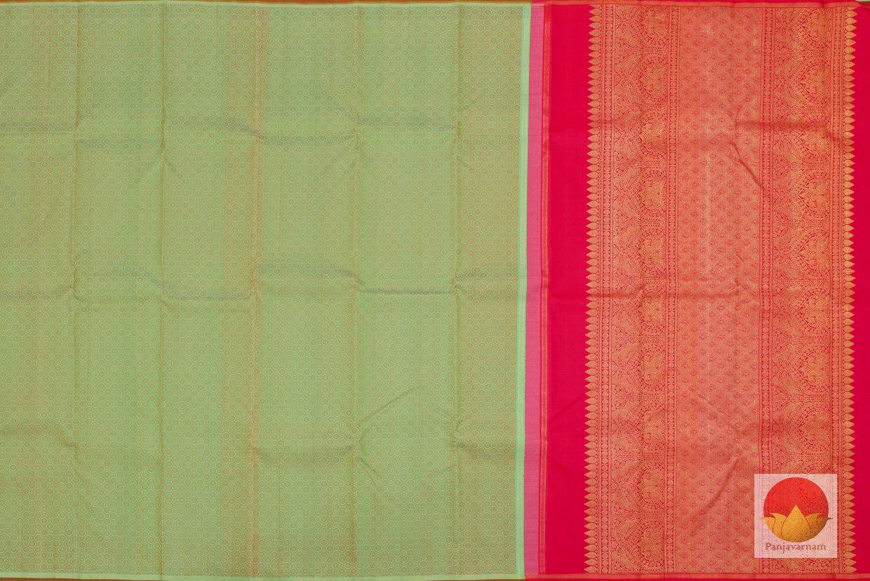 Kanchipuram Silk Saree - Handwoven Pure Silk - Pure Zari - Green & Pink - PV SRI 1237 - Archives - Silk Sari - Panjavarnam