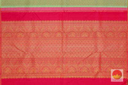 Kanchipuram Silk Saree - Handwoven Pure Silk - Pure Zari - Green & Pink - PV SRI 1237 - Archives - Silk Sari - Panjavarnam