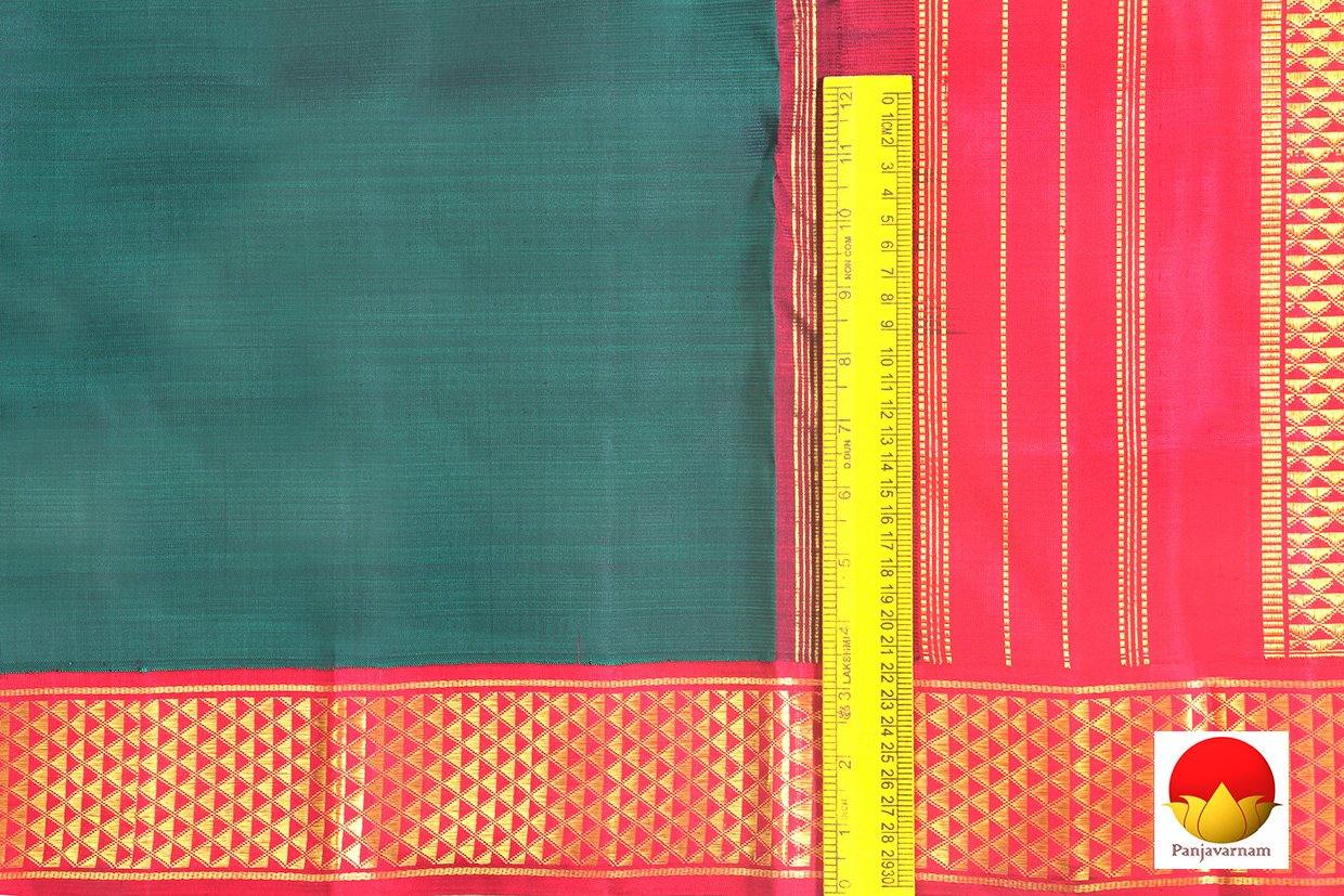 Kanchipuram Silk Saree - Handwoven Pure Silk - Pure Zari - Green & Red - PV RA 103 A - Silk Sari - Panjavarnam