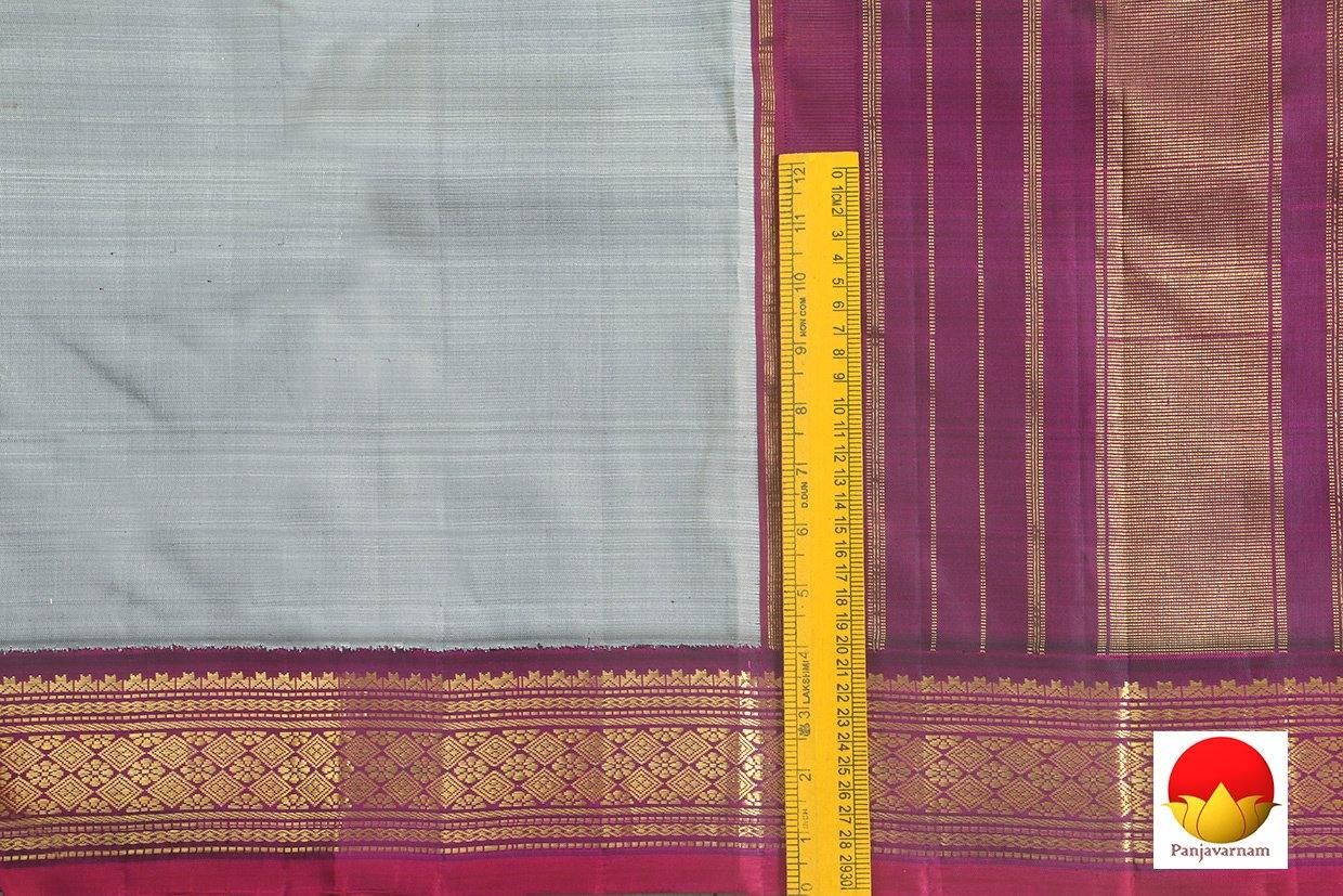 Kanchipuram Silk Saree - Handwoven Pure Silk - Pure Zari - Grey & Magenta - PV J 2949 - Archives - Silk Sari - Panjavarnam