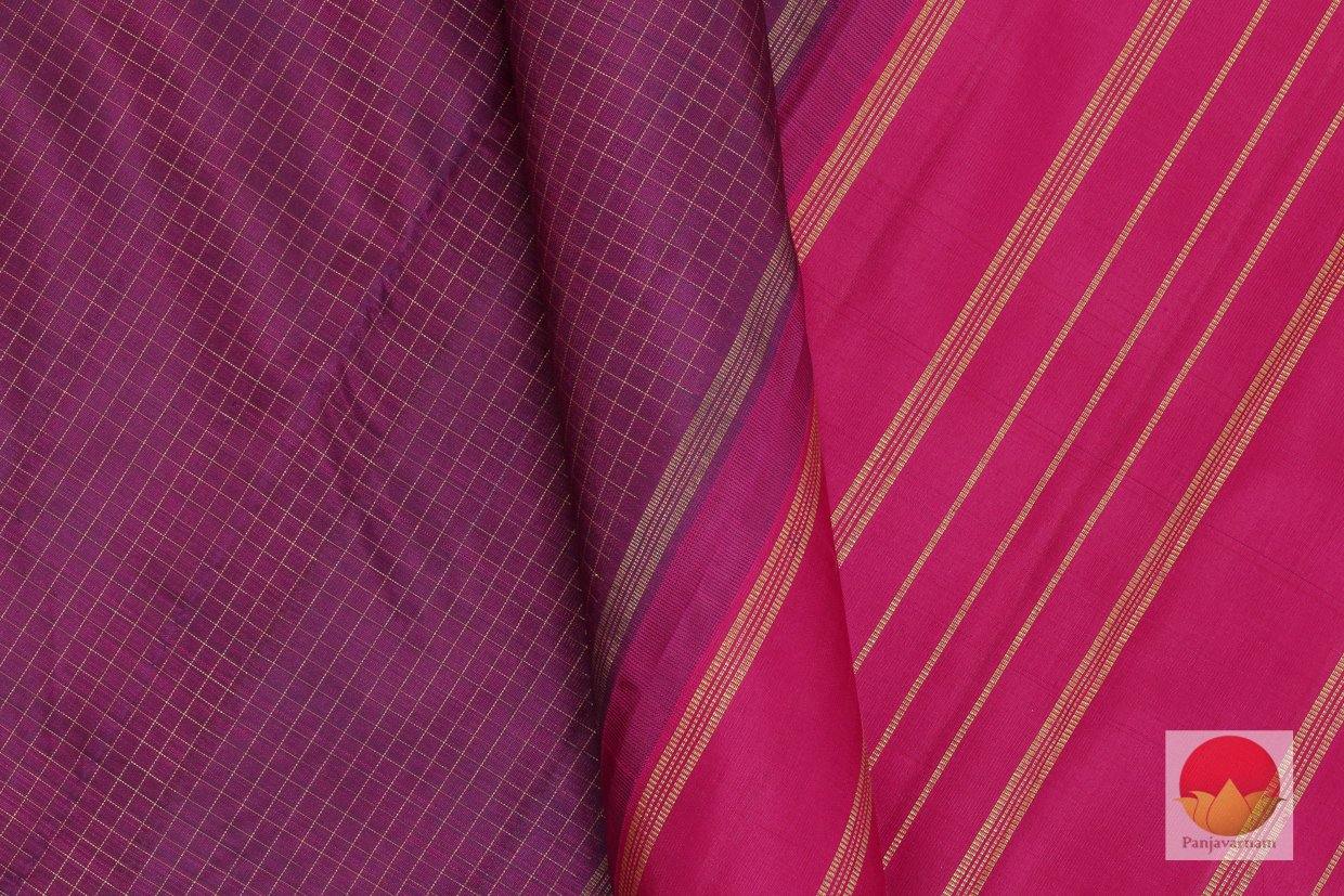 Kanchipuram Silk Saree - Handwoven Pure Silk - Pure Zari - Magenta & Pink - PV G 4266 - Silk Sari - Panjavarnam