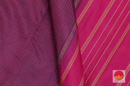 Kanchipuram Silk Saree - Handwoven Pure Silk - Pure Zari - Magenta & Pink - PV G 4266 - Silk Sari - Panjavarnam