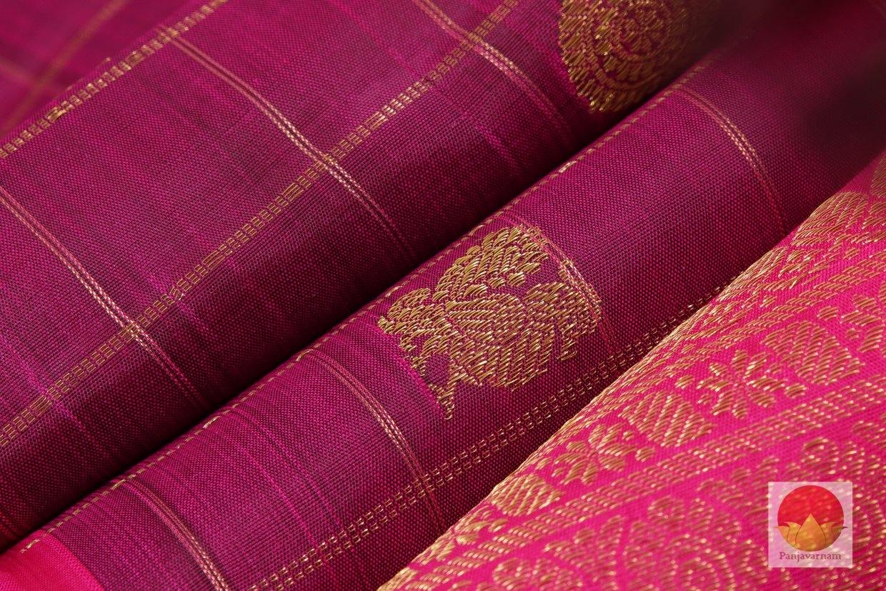 Kanchipuram Silk Saree - Handwoven Pure Silk - Pure Zari - Magenta & Pink - PV SRI 1265 - Archives - Silk Sari - Panjavarnam