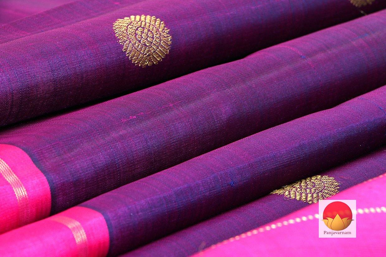 Kanchipuram Silk Saree - Handwoven Pure Silk - Pure Zari - Magenta & Pink - PV SRI 1368 - Archives - Silk Sari - Panjavarnam