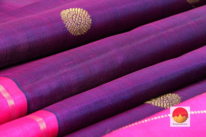 Kanchipuram Silk Saree - Handwoven Pure Silk - Pure Zari - Magenta & Pink - PV SRI 1368 - Archives - Silk Sari - Panjavarnam