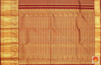 Kanchipuram Silk Saree - Handwoven Pure Silk - Pure Zari - Maroon & Gold - PV G 2011 - Archives - Silk Sari - Panjavarnam