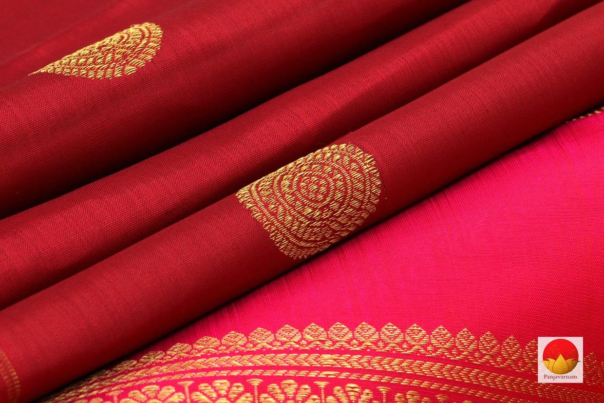 Kanchipuram Silk Saree - Handwoven Pure Silk - Pure Zari - Maroon & Pink - PV G 4270 - Archives - Silk Sari - Panjavarnam
