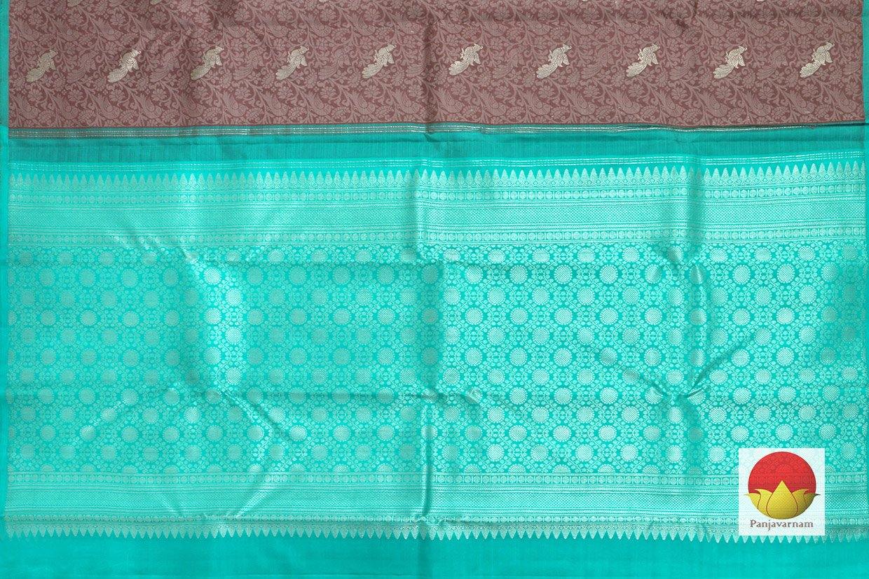 Kanchipuram Silk Saree - Handwoven Pure Silk - Pure Zari - Mauve & Blue - PV SRI 1309 - Archives - Silk Sari - Panjavarnam