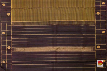 Kanchipuram SIlk Saree - Handwoven Pure Silk - Pure Zari - Mehandi Green & Gold - PV G 4301 - Archives - Silk Sari - Panjavarnam