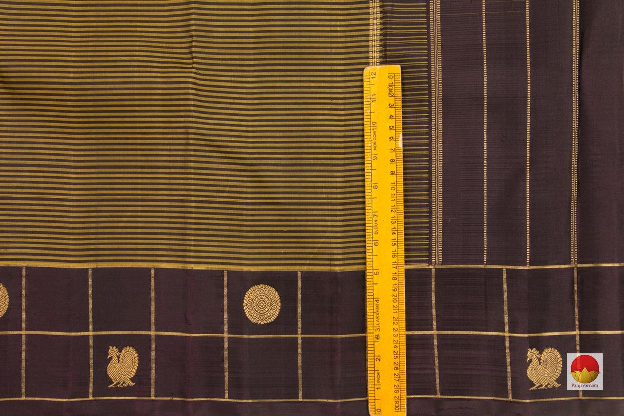 Kanchipuram SIlk Saree - Handwoven Pure Silk - Pure Zari - Mehandi Green & Gold - PV G 4301 - Archives - Silk Sari - Panjavarnam