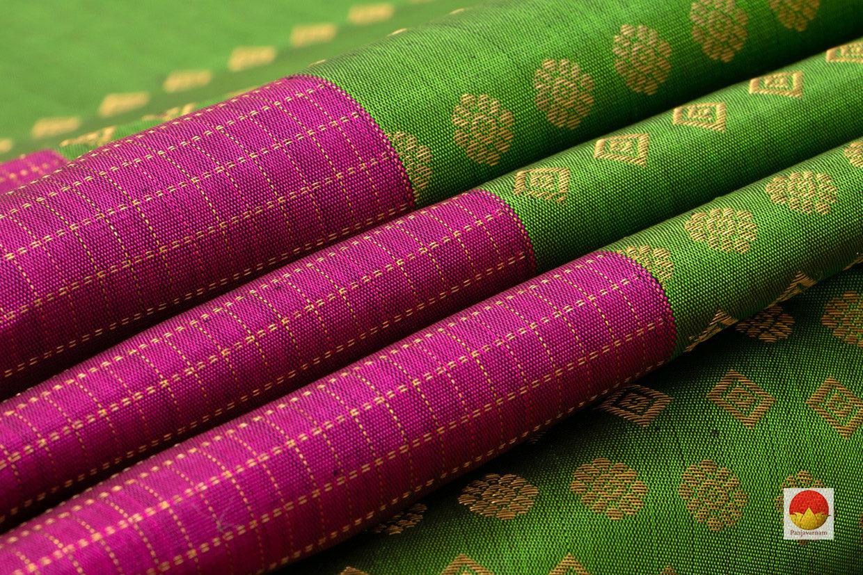 Kanchipuram Silk Saree - Handwoven Pure Silk - Pure Zari - Mubbagam - PV DL 11 - Silk Sari - Panjavarnam