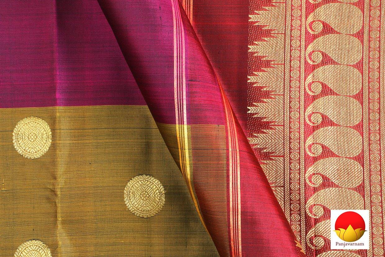 Kanchipuram Silk Saree - Handwoven Pure Silk - Pure Zari - Mubbagam - PV SRI 1367 - Archives - Silk Sari - Panjavarnam